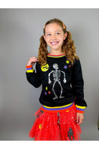 Halloween Skeleton Patched Crewneck