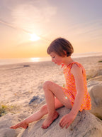 Pink and Yellow Ruffle Two-Piece Swimsuit
