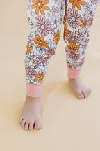 Girls Bamboo Two Piece Pajama Set | Retro Garden
