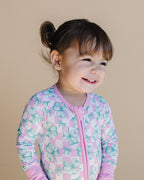 Baby Girl Shamrock & Bows Bamboo Zip Pajama Romper