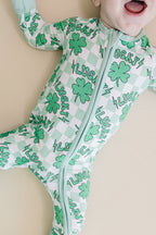 Baby Bamboo Zip Pajama Romper | Lucky Shamrock
