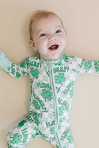 Baby Bamboo Zip Pajama Romper | Lucky Shamrock
