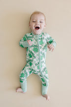 Baby Bamboo Zip Pajama Romper | Lucky Shamrock