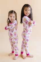 Girls Bamboo Two Piece Pajama Set | Fries Before Guys