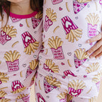 Girls Bamboo Two Piece Pajama Set | Fries Before Guys