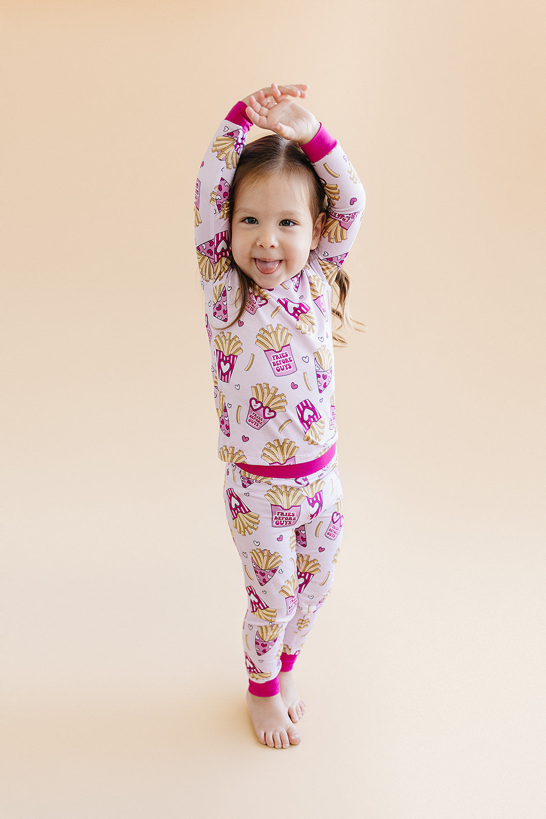 Girls Bamboo Two Piece Pajama Set | Fries Before Guys