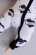 Baby Boy Love Mom Bamboo Zip Pajama Romper