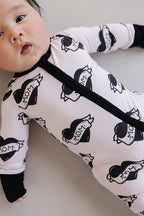Baby Boy Love Mom Bamboo Zip Pajama Romper