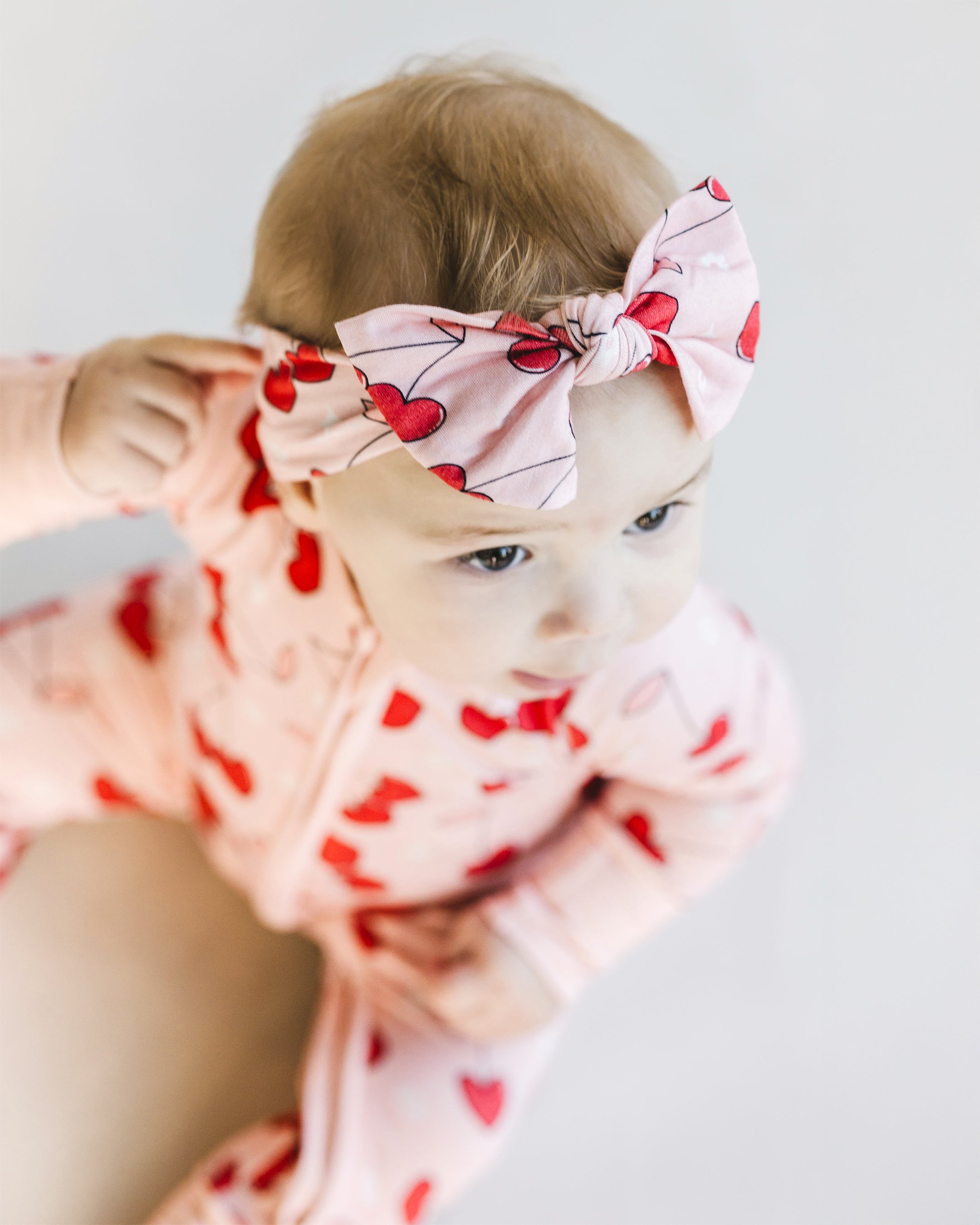 Baby Girl Bamboo Zip Pajama Romper | Cherry Heart