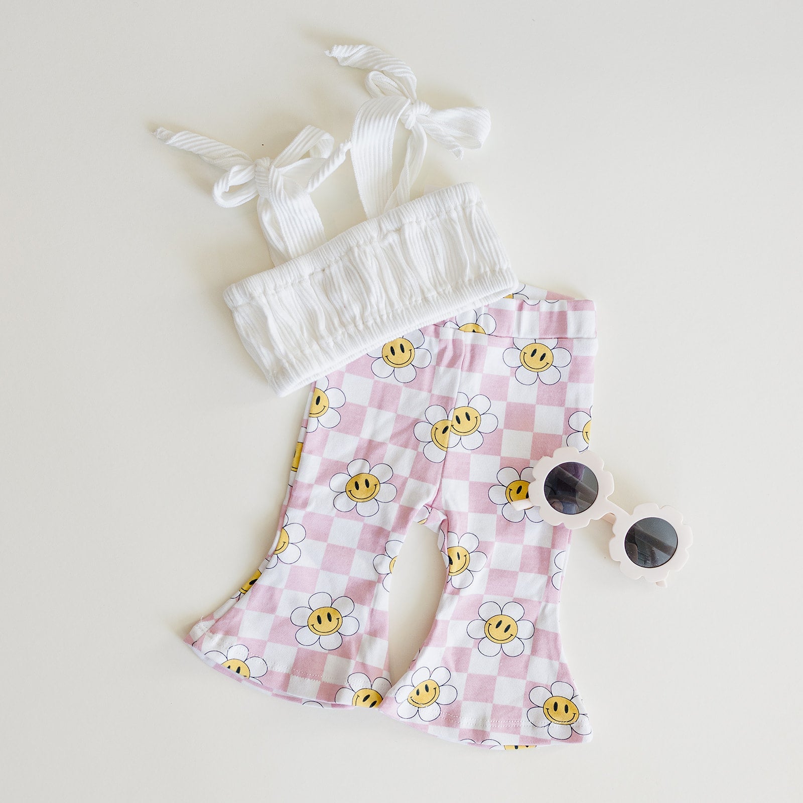 Girls Smiley Daisy Flare Set
