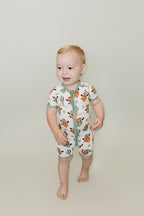 Baby Boy Smiley Cowboy Bamboo Shorty Romper