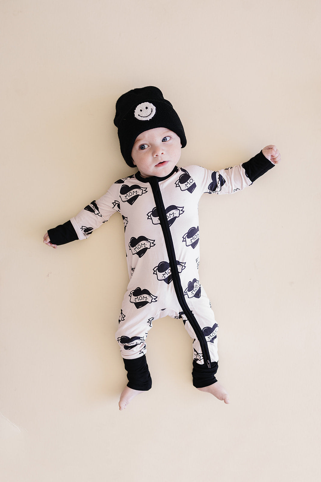 Baby Boy Love Mom Bamboo Zip Pajama Romper