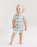 Baby Boy Retro Beach Bamboo Shorty Romper