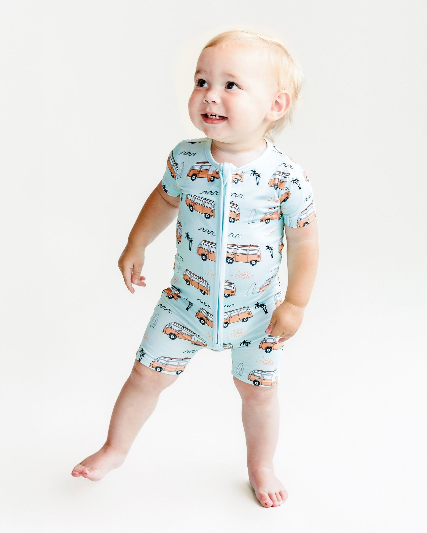 Bamboo Shorty Romper | Retro Beach