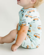 Baby Boy Retro Beach Bamboo Shorty Romper