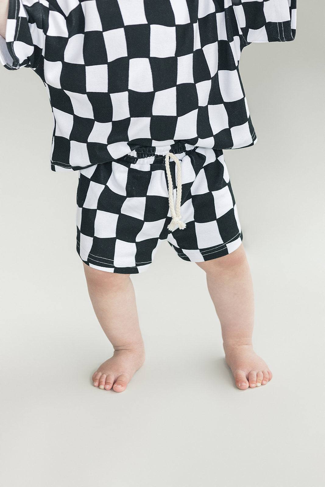 Wavy Checkered Shorts Set