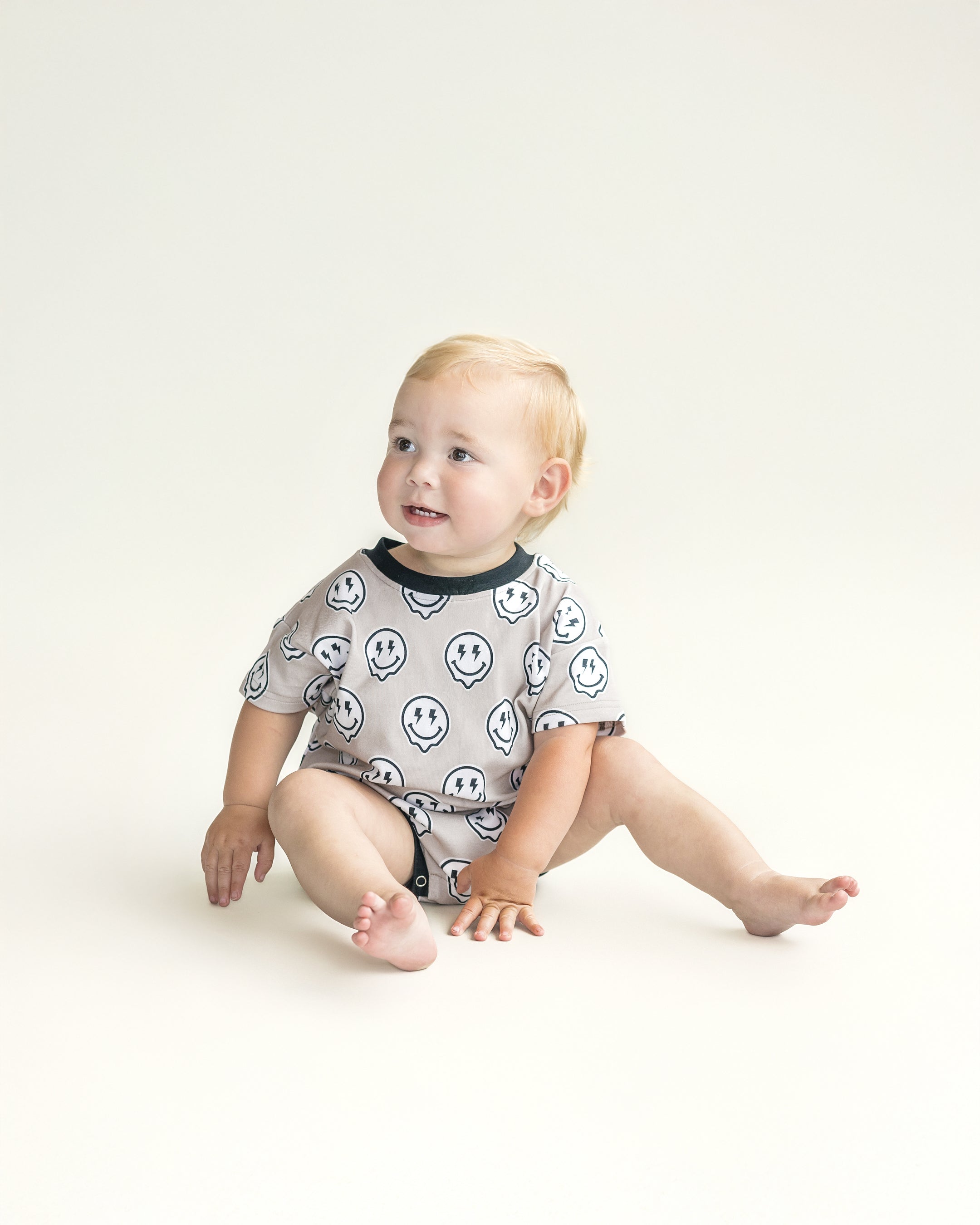 Electric Drippy Short Sleeve Bubble Romper