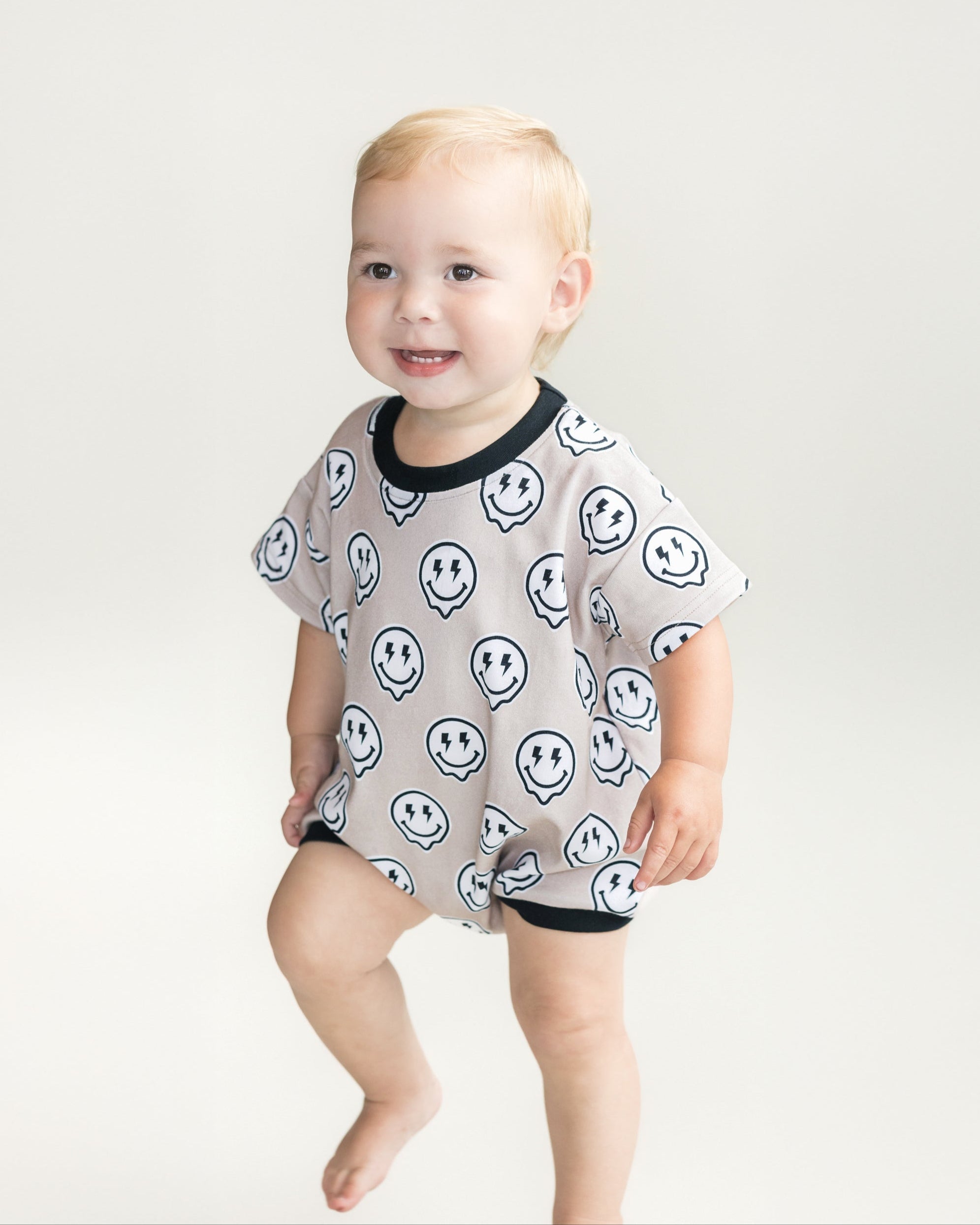 Electric Drippy Short Sleeve Bubble Romper