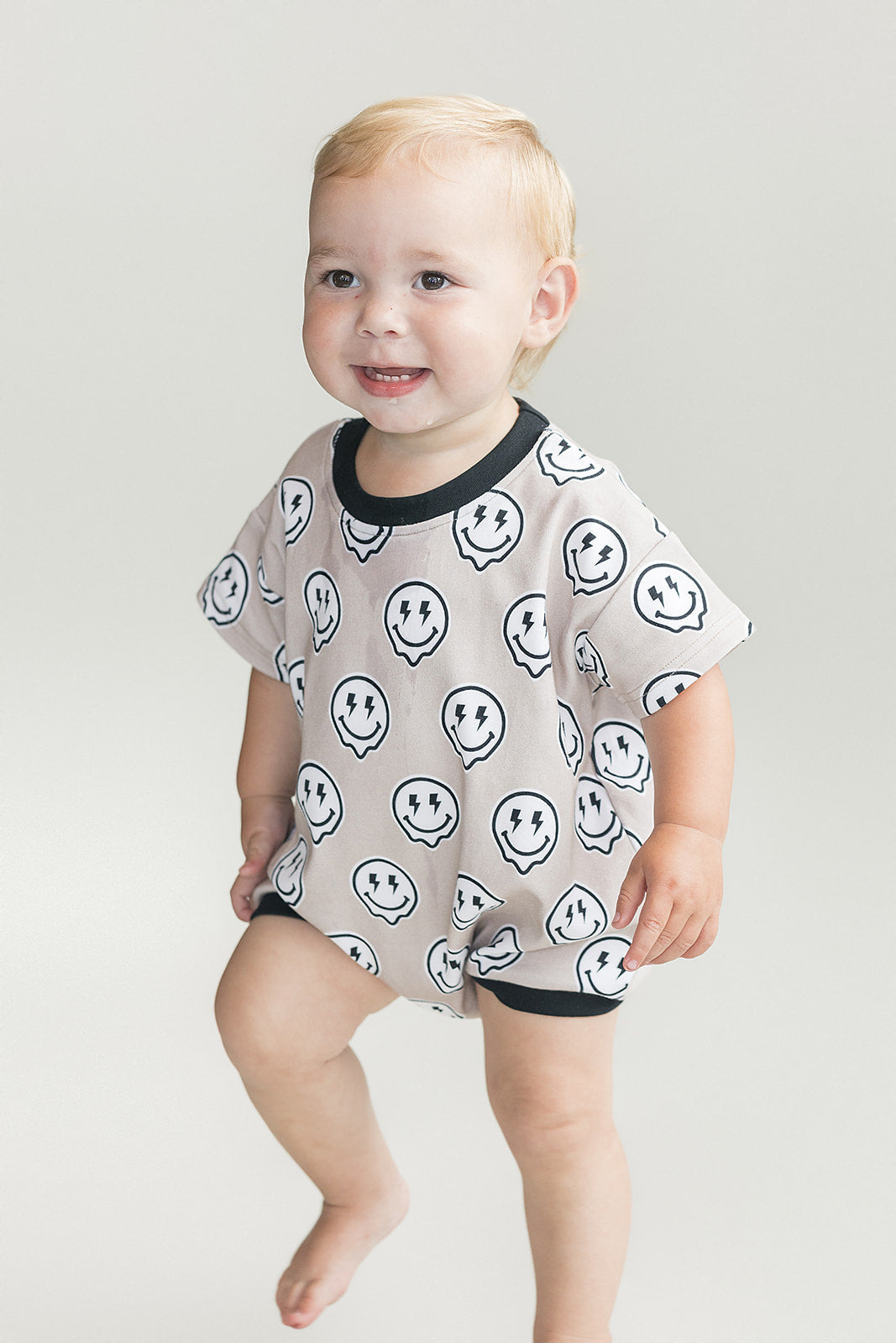 Electric Drippy Short Sleeve Bubble Romper