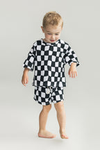 Wavy Checkered Shorts Set