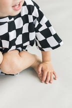 Wavy Checkered Shorts Set