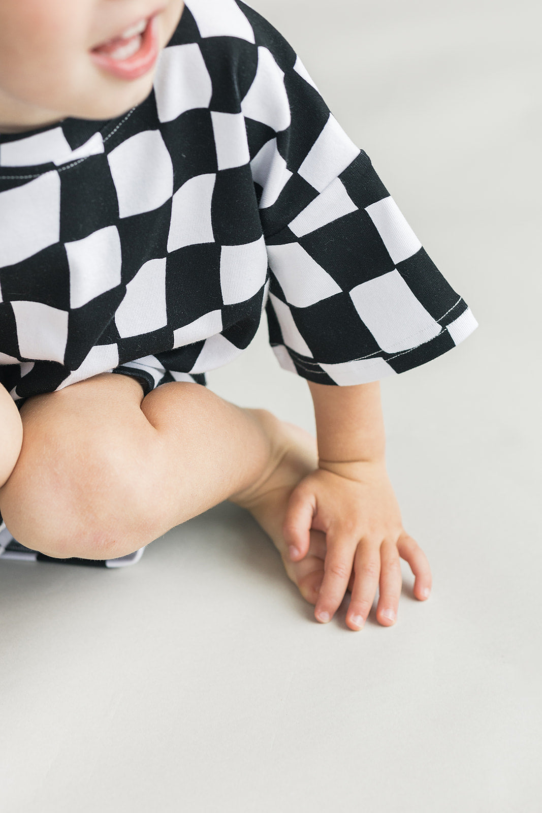 Wavy Checkered Shorts Set