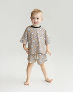 Electric Drippy Smiley Shorts Set