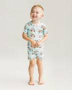 Boys Retro Beach Bamboo Shorts Pajama Set