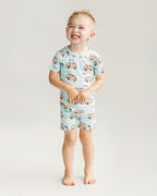 Retro Beach Bamboo Shorts Pajama Set