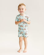 Boys Retro Beach Bamboo Shorts Pajama Set