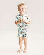 Retro Beach Bamboo Shorts Pajama Set