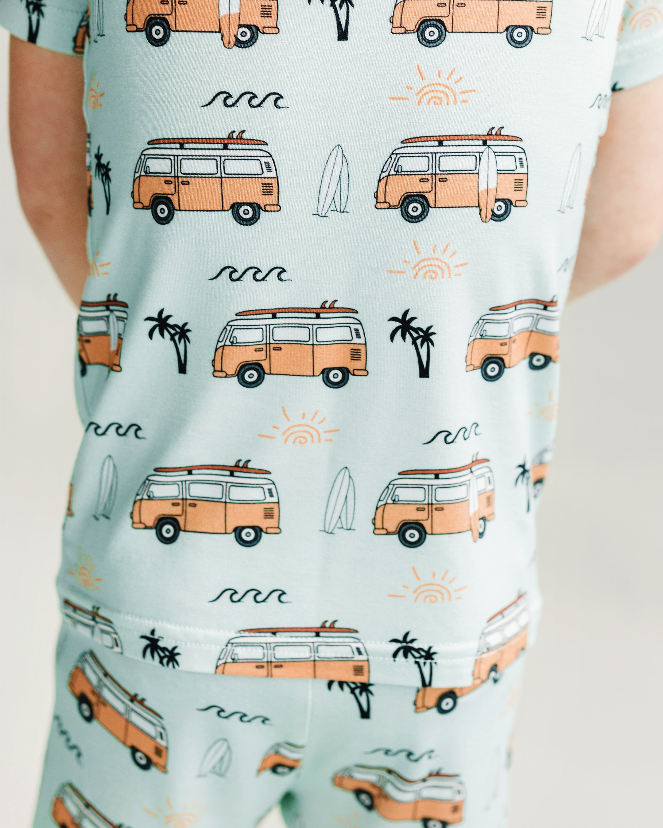 Boys Retro Beach Bamboo Shorts Pajama Set