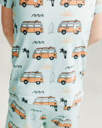 Retro Beach Bamboo Shorts Pajama Set
