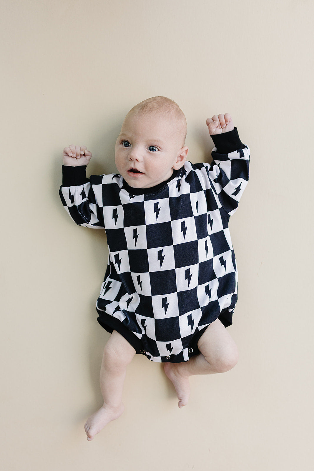 Bubble Romper | Charcoal Bolts