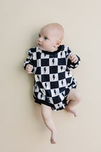 Bubble Romper | Charcoal Bolts