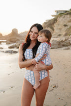 Block Print Floral One Piece Swimsuit