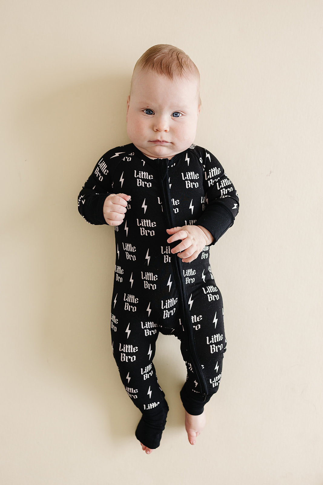 Baby Boy Little Bro Bamboo Zip Pajama Romper