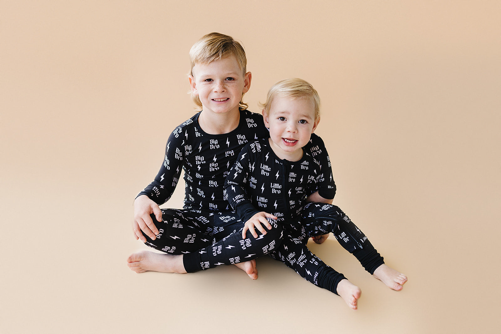 Baby Boy Little Bro Bamboo Zip Pajama Romper