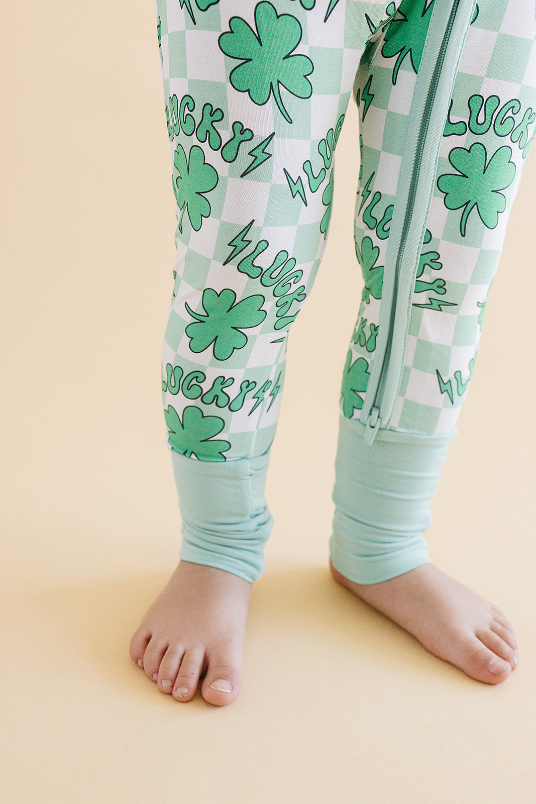 Baby Bamboo Zip Pajama Romper | Lucky Shamrock