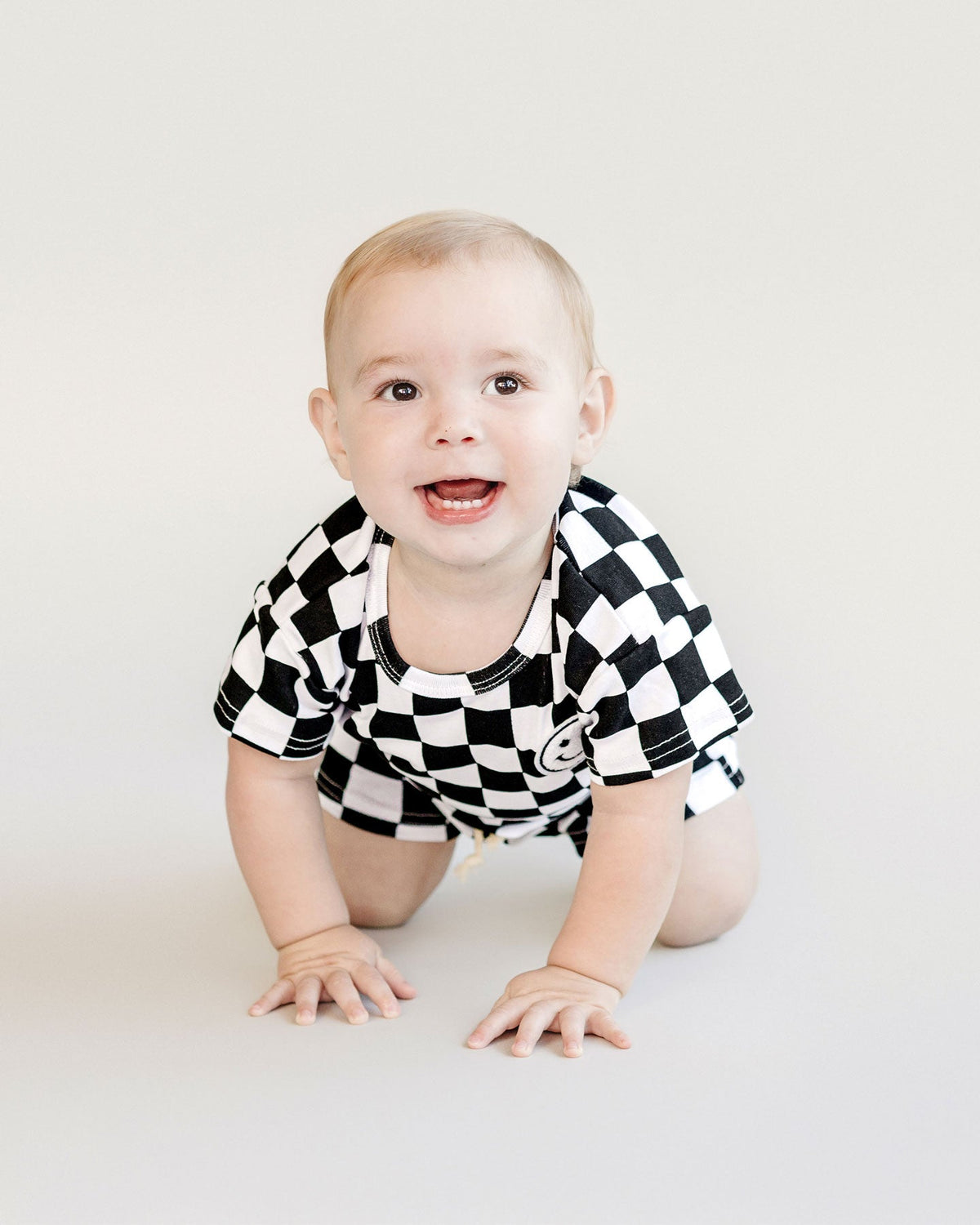 Checkered Shorts Set | Black