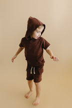 Terry Cargo Shorts Set | Chocolate