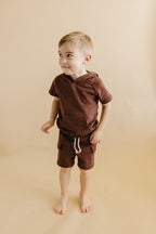Terry Cargo Shorts Set | Chocolate