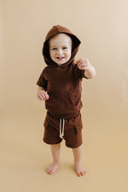 Terry Cargo Shorts Set | Chocolate
