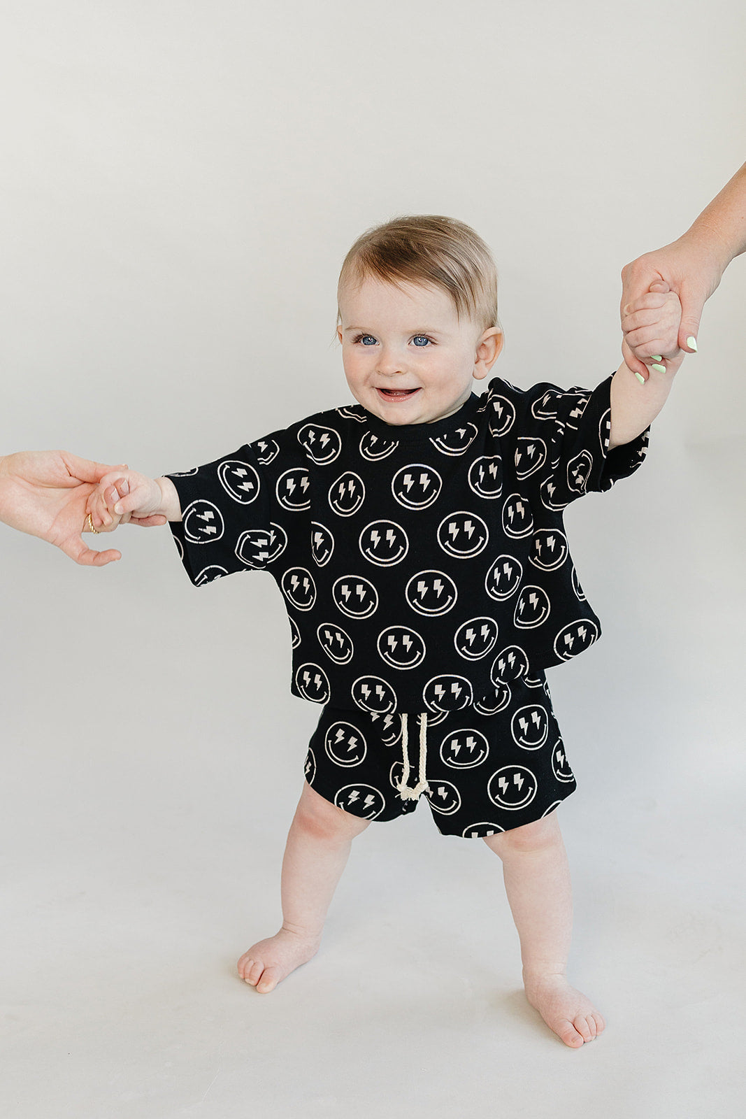 Boys Electric Smiley Shorts Set