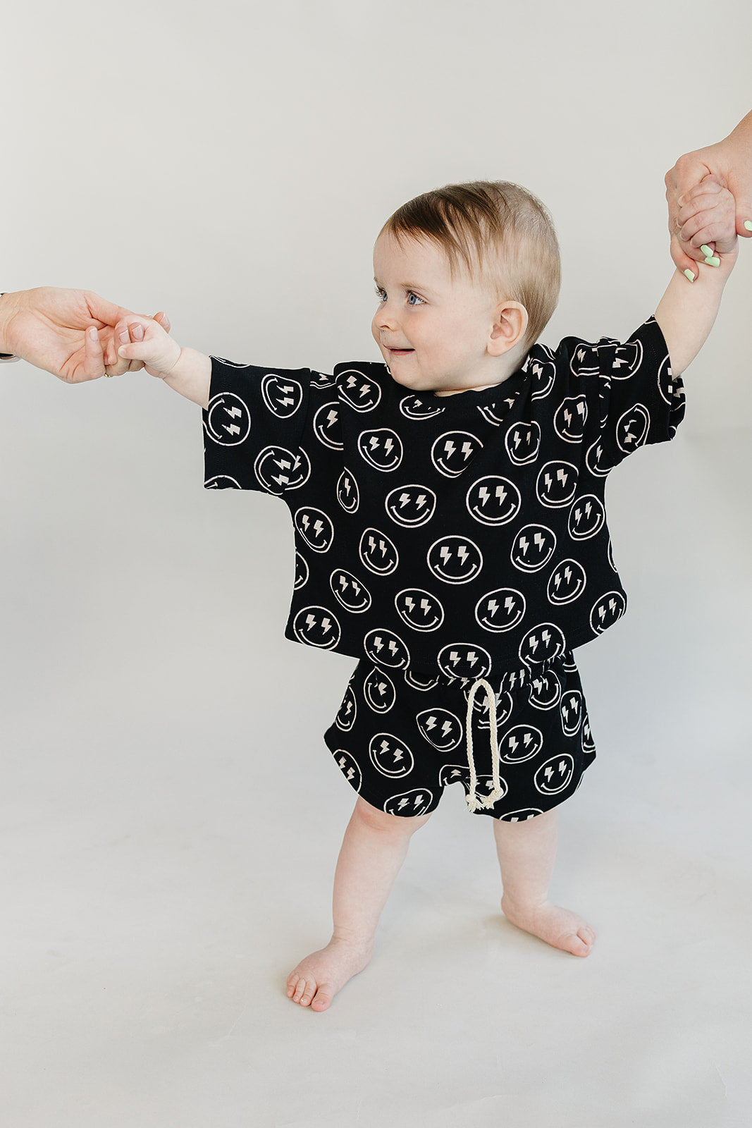 Boys Electric Smiley Shorts Set