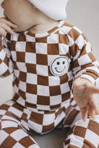 Checkered Smiley Lounge Set | Copper