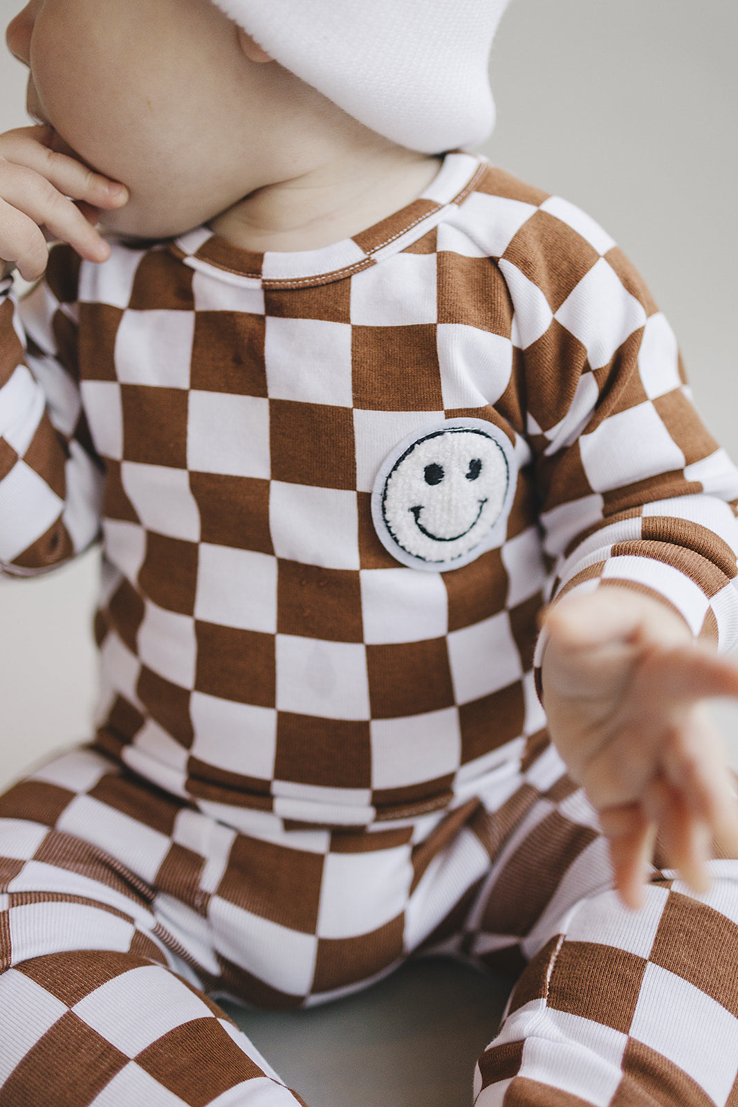 Checkered Smiley Lounge Set | Copper