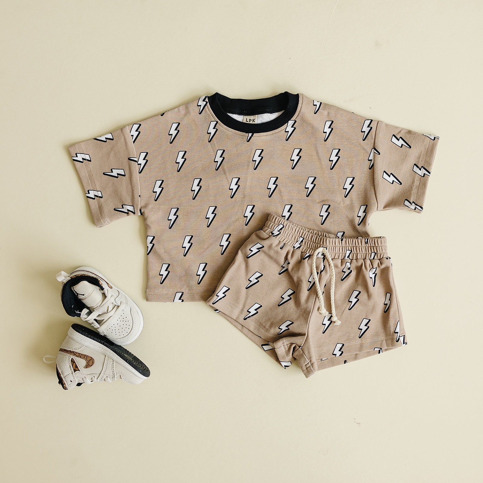 Lightning Bolt Cotton Shorts Set