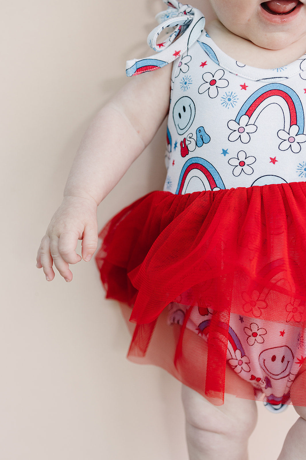 Baby Girl Little Miss USA Tutu Romper