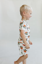 Boys Smiley Cowboy Bamboo Two Piece Shorts Set